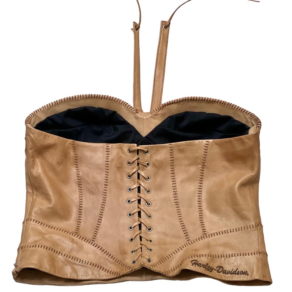Harley Davidson Leather Halter Top - Picture 6 of 9